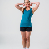 Womens Forest Green Cool Dri Run Singlet