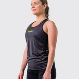 Womens Jet Black Run Singlet