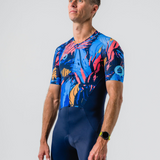 Mens Brushed Blue Aero Tri Suit