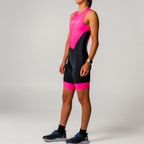 Womens Neon Pink Sleeveless Tri Suit